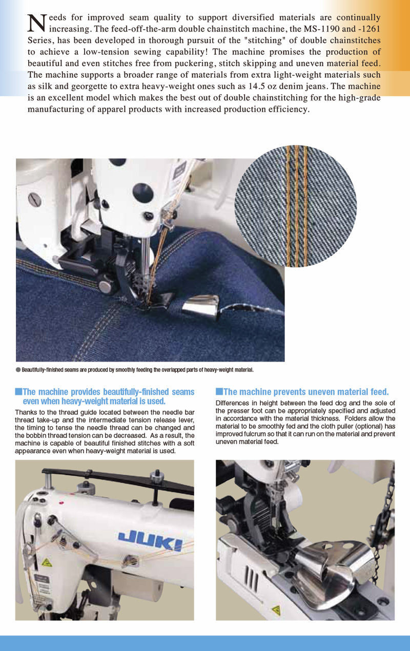 JUKI MS-1190 Feed Off THe Arm Sewing Machine